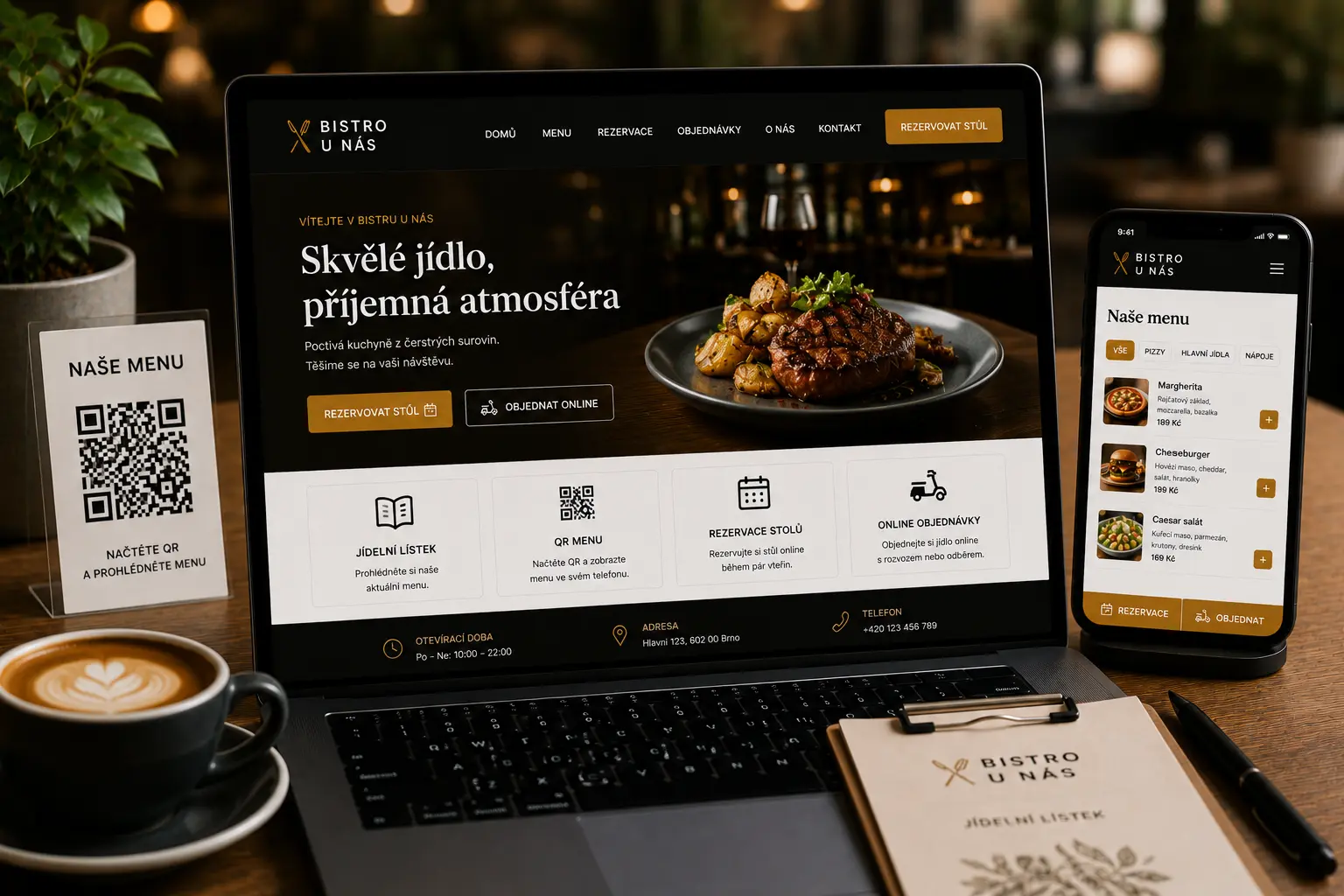 Ukázka webu pro restauraci