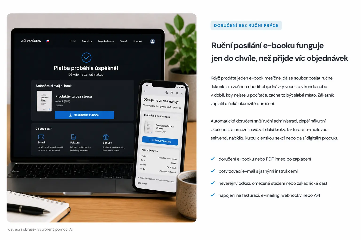 Automatické doručení e-booku