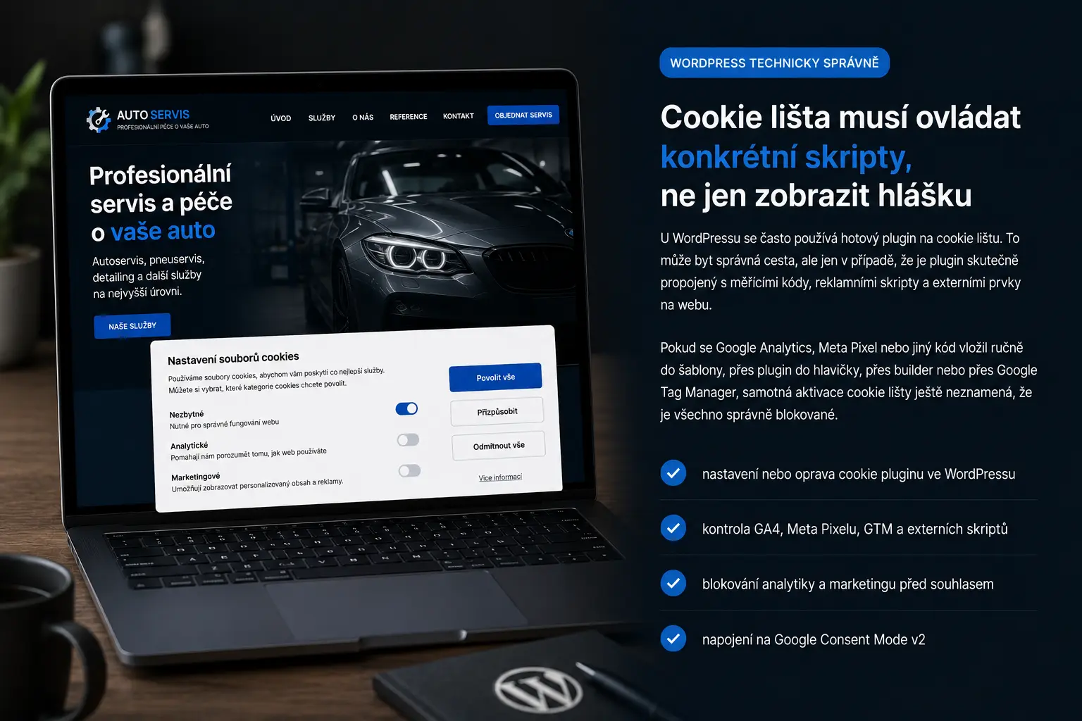 Cookie lišta pro WordPress
