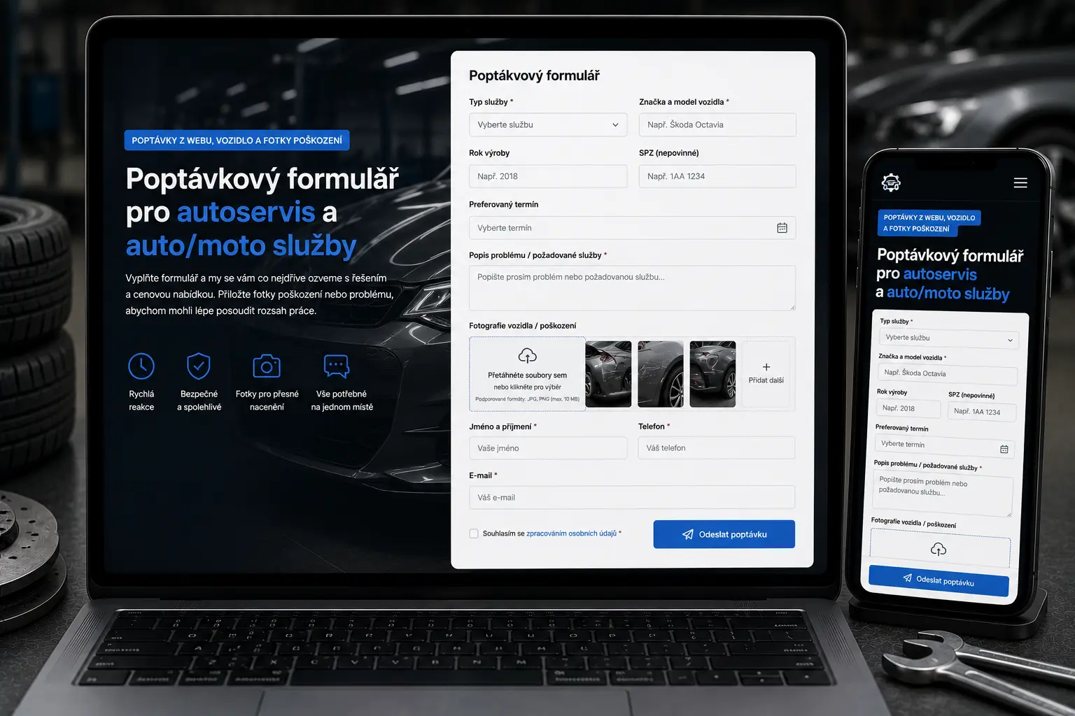 Poptávkový formulář pro autoservis