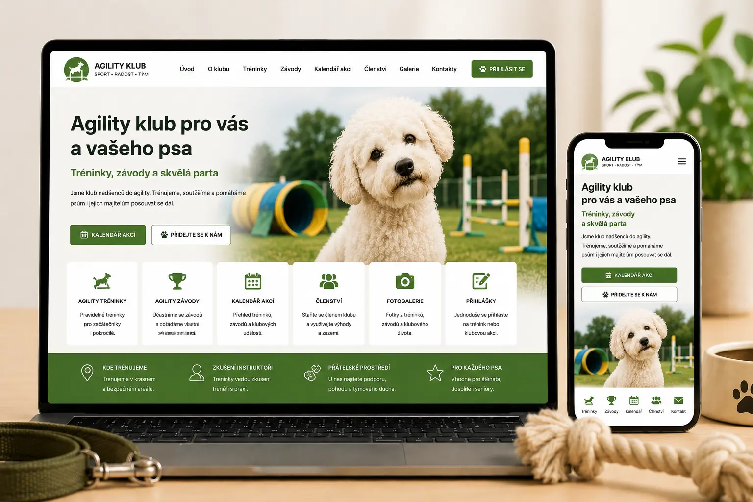 Ukázka webu pro agility klub