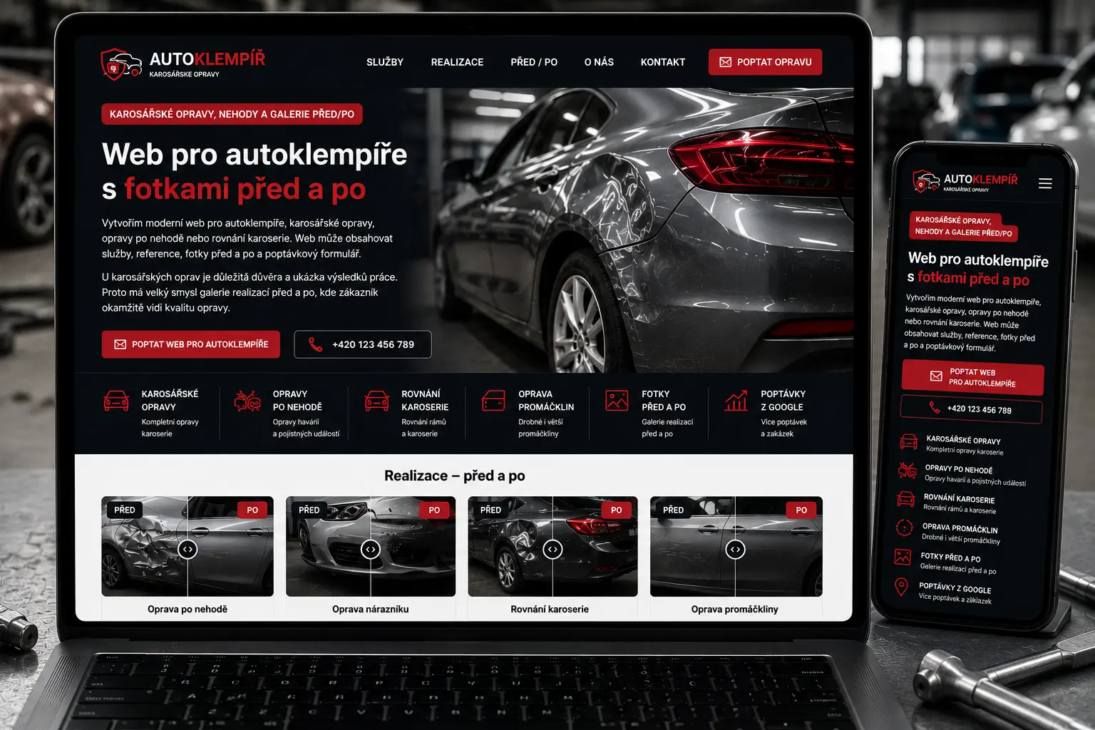 Web pro autoklempíře