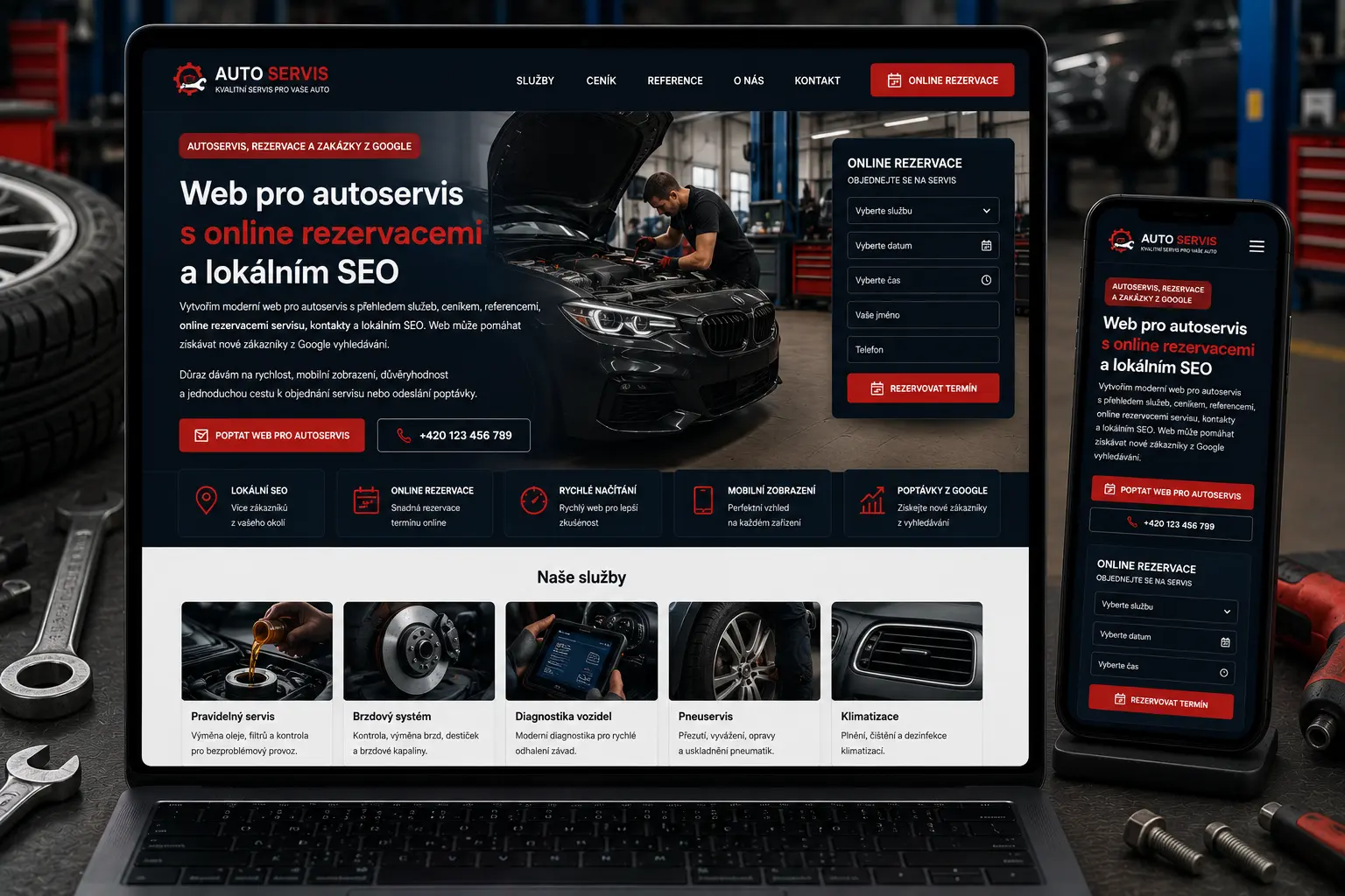 Web pro autoservis
