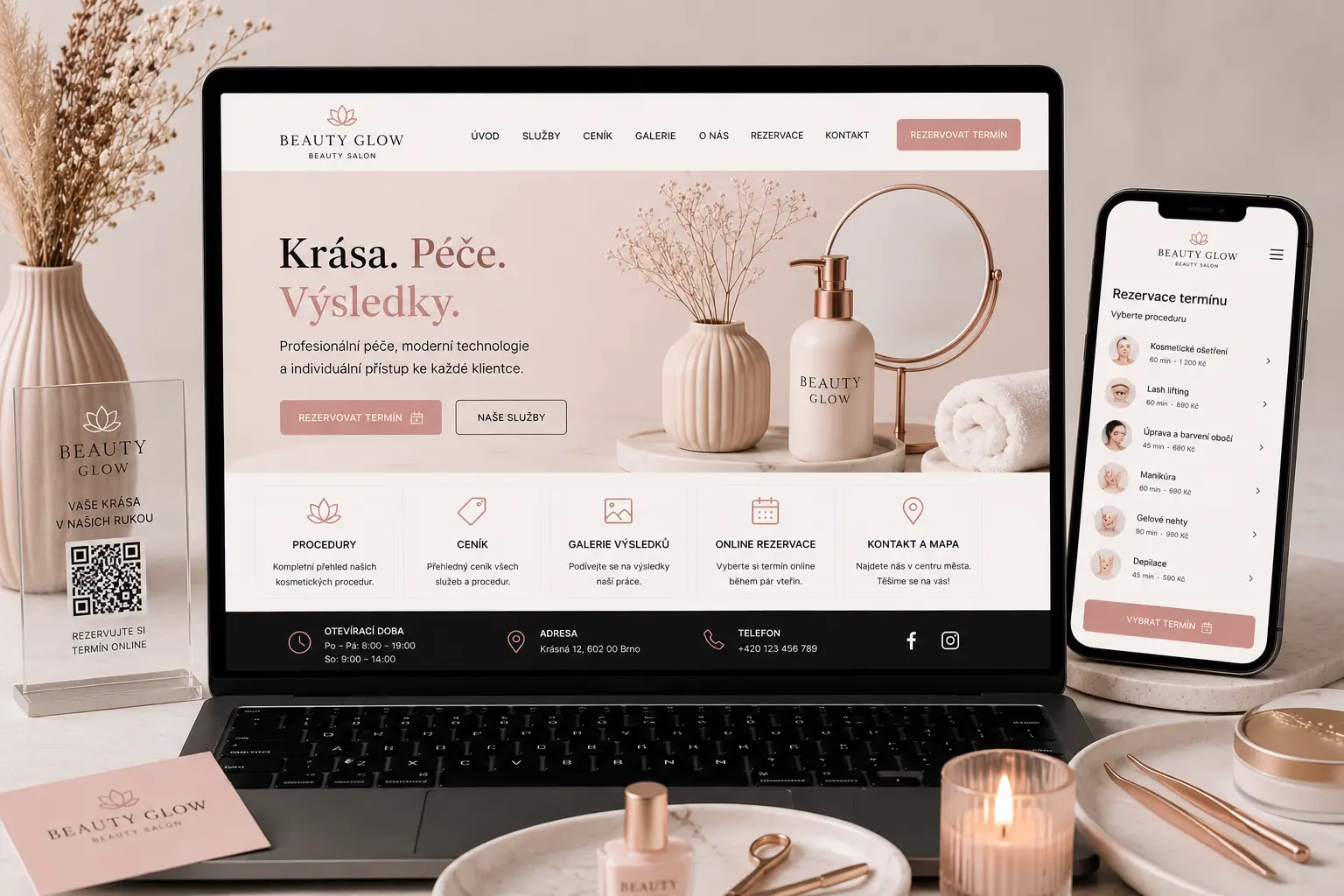Ukázka webu pro beauty salon