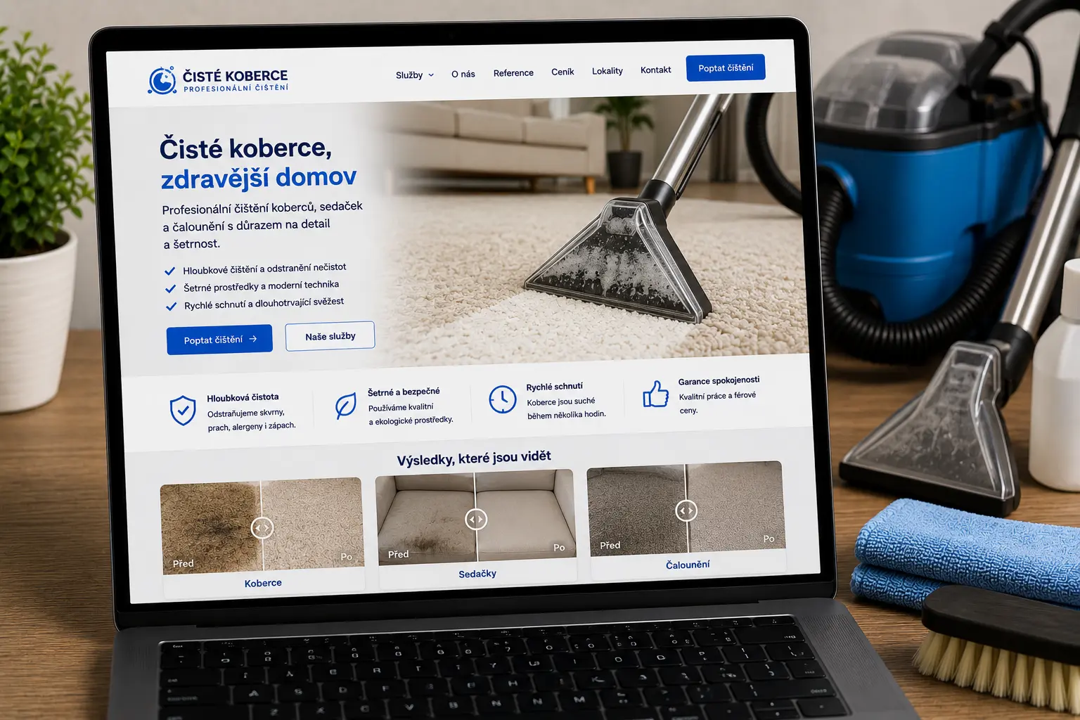 Web pro čištění koberců