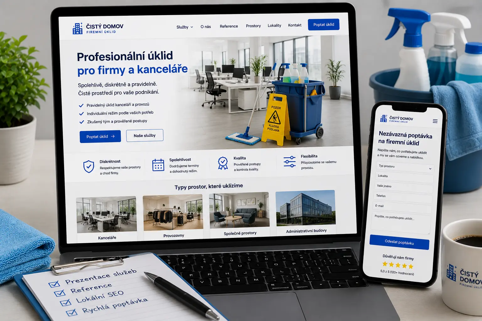 Web pro firemní úklid
