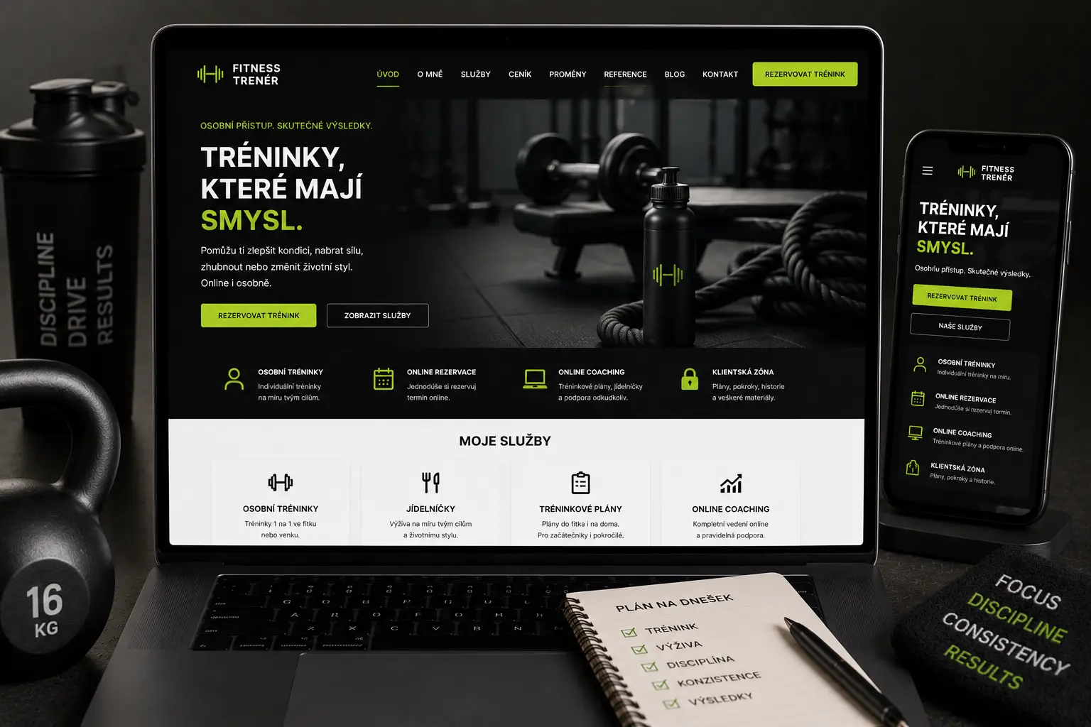 Web pro fitness trenéra