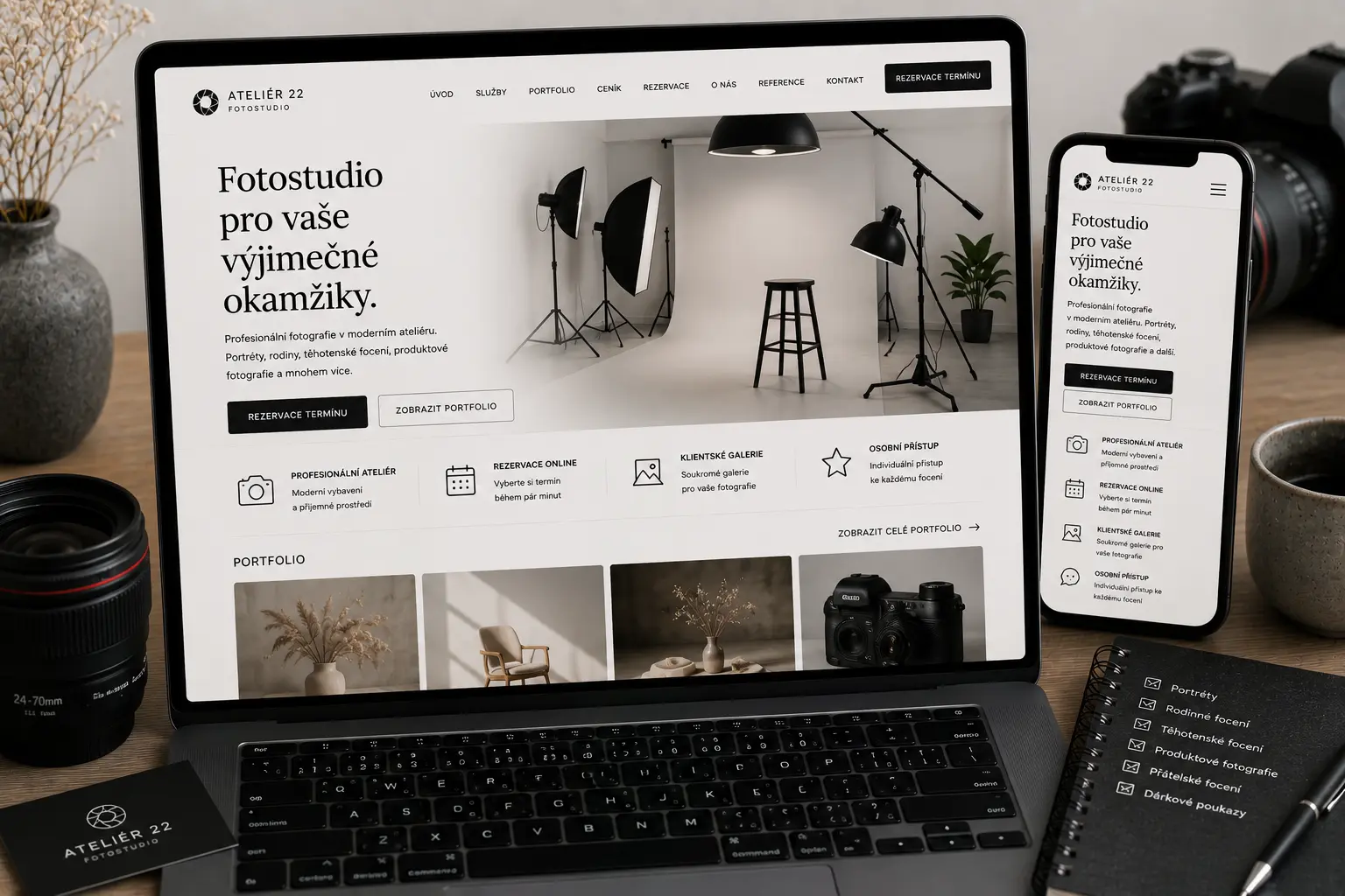 Ukázka webu pro fotostudio