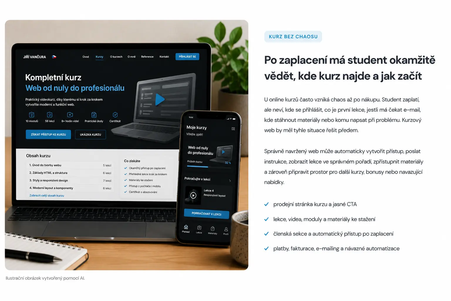 Web pro online kurzy