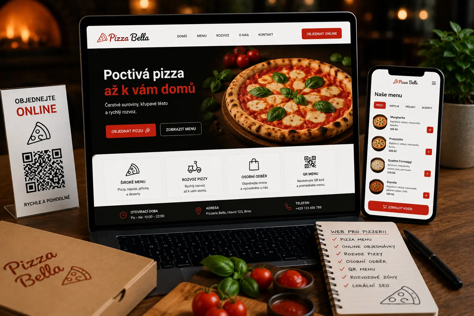 Ukázka webu pro pizzerii