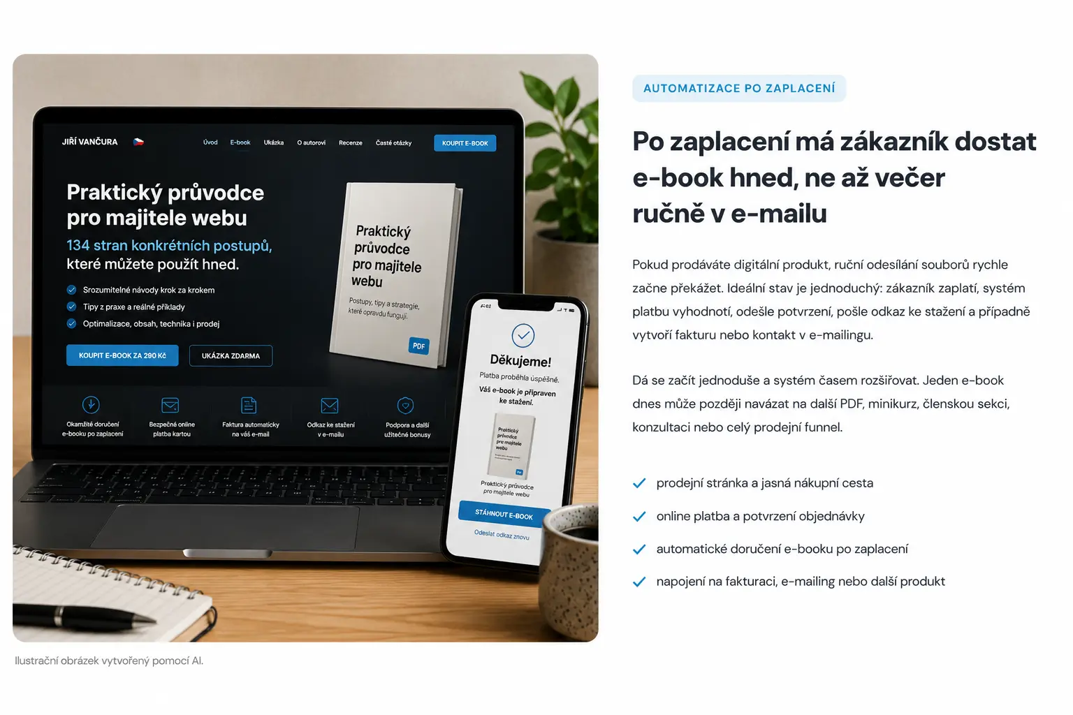 Web pro prodej e-booku