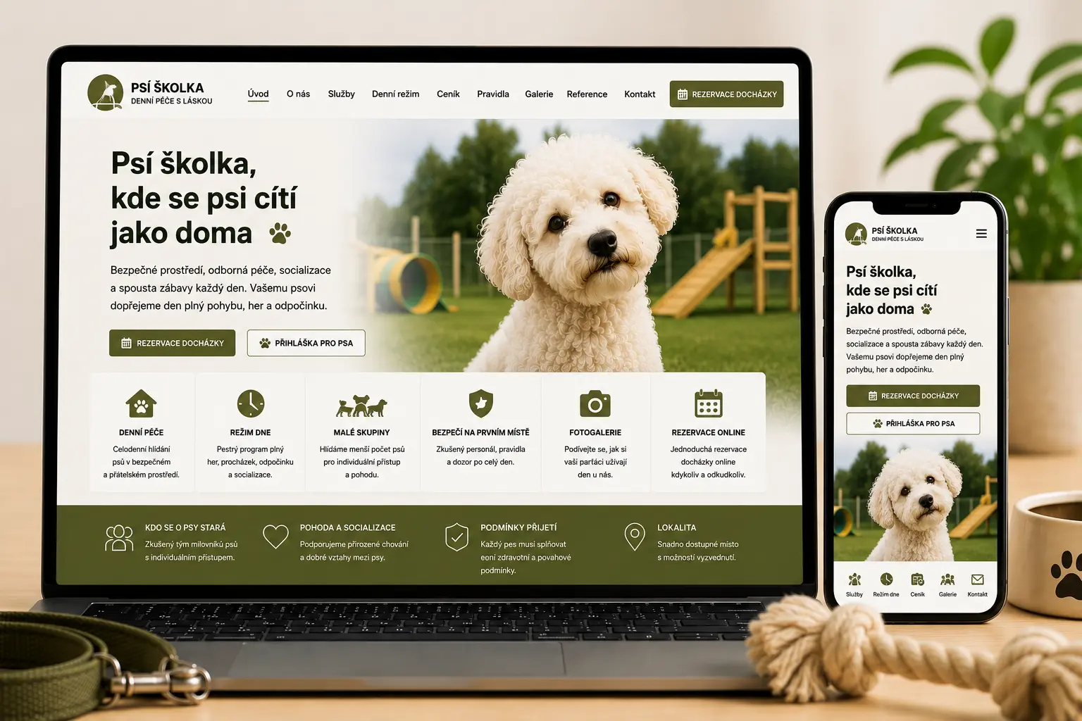 Ukázka webu pro psí školku