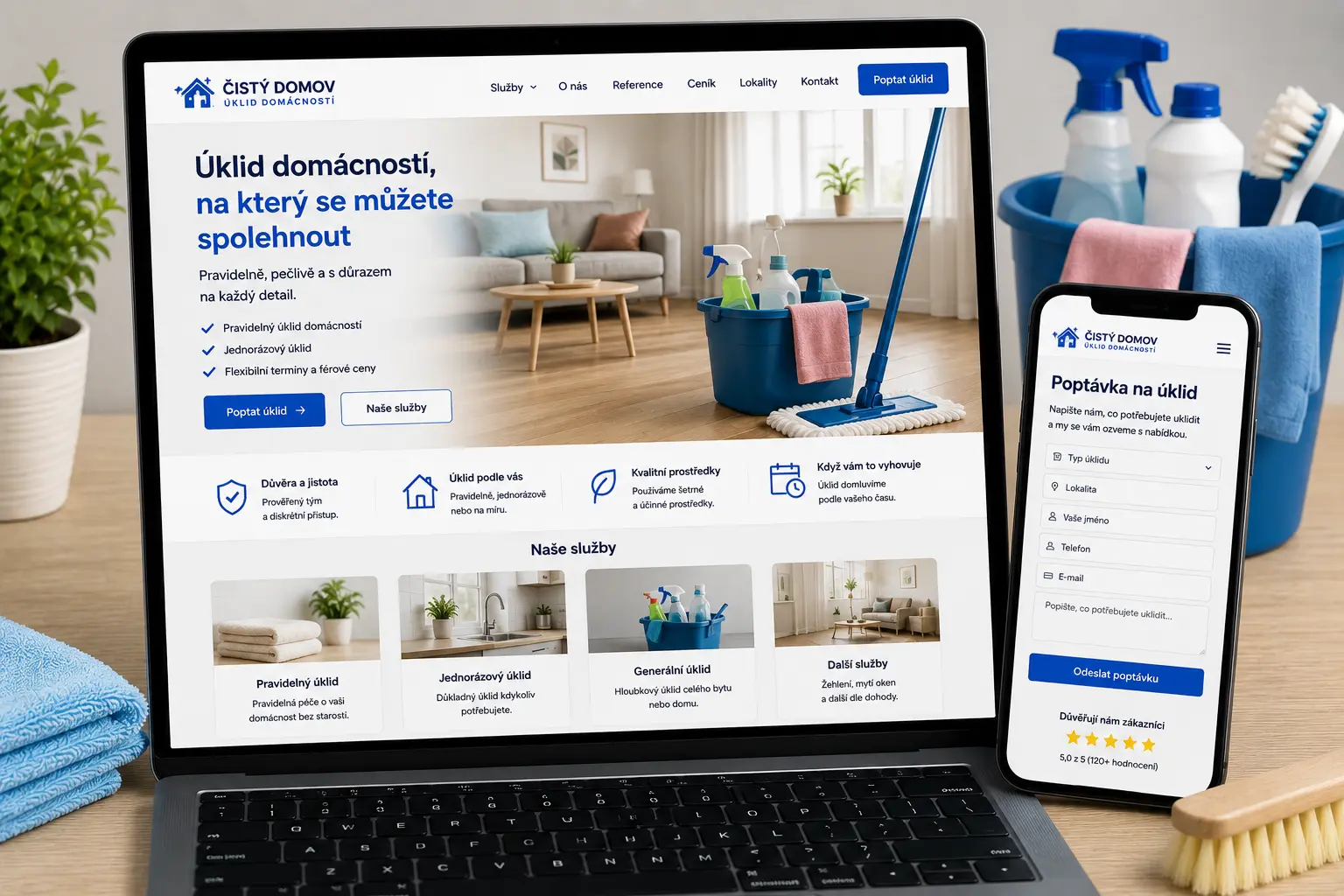 Web pro úklid domácností