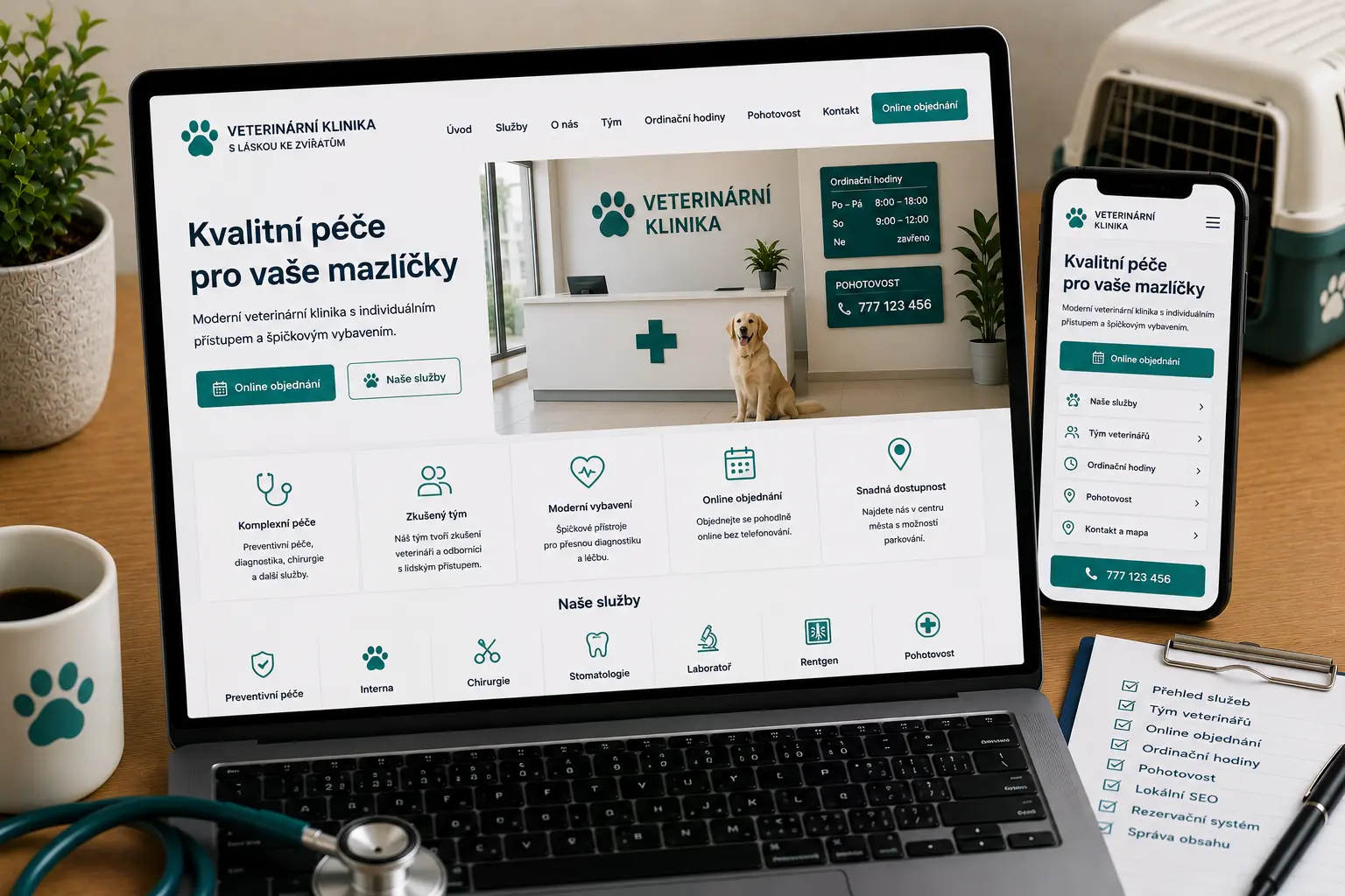 Web pro veterinární kliniku