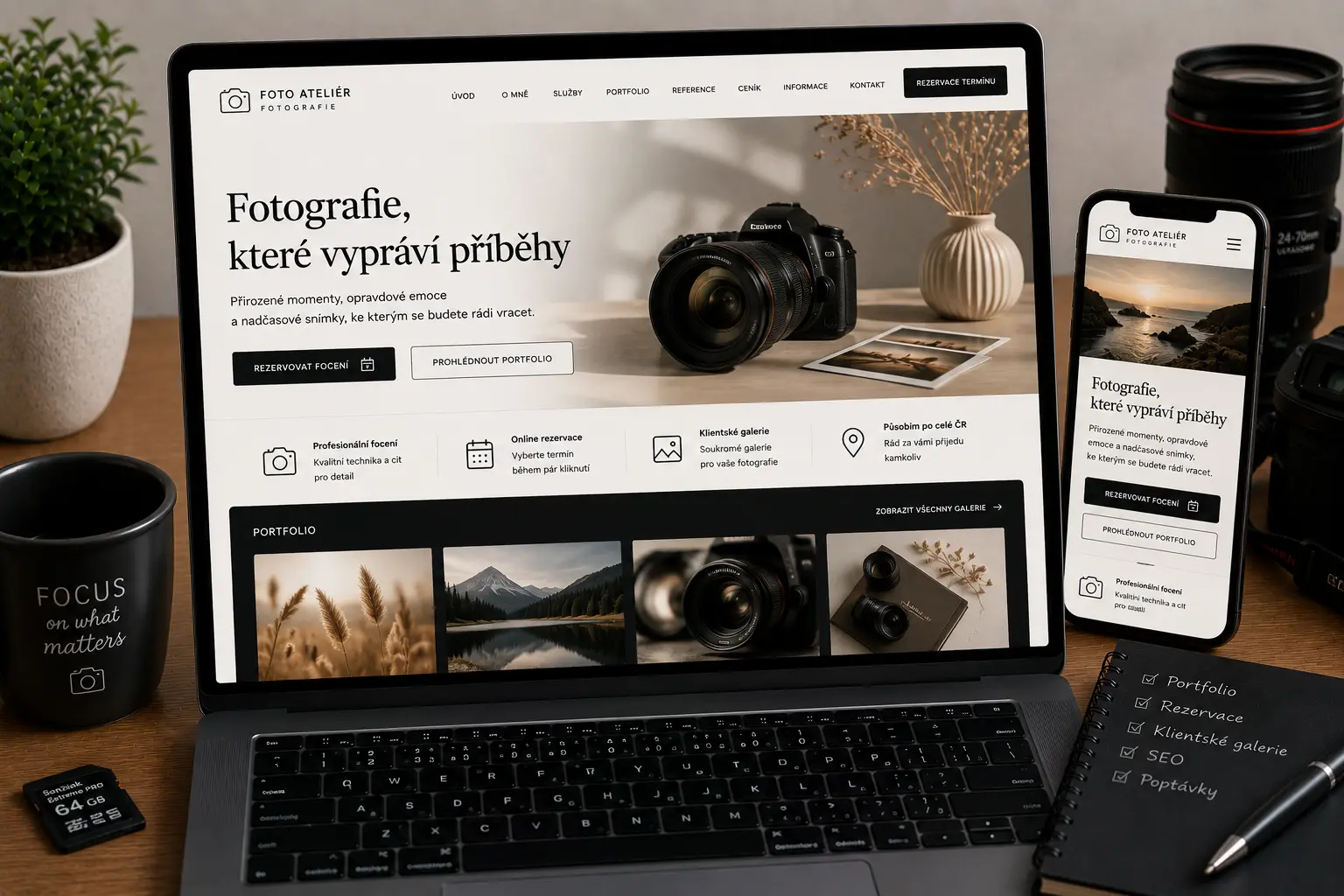 Ukázka webu a systému pro fotografa