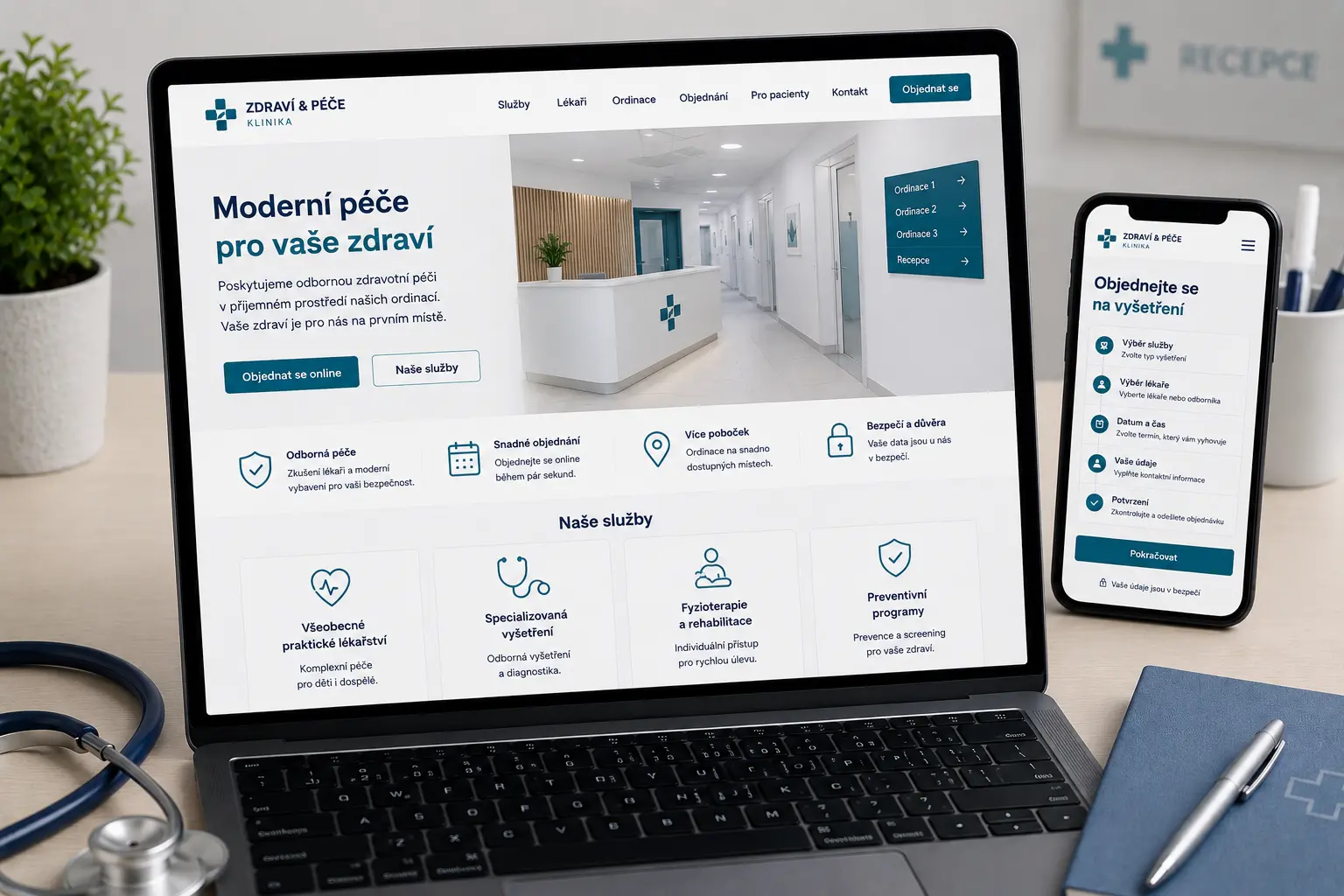 Weby a systémy pro kliniky a ordinace