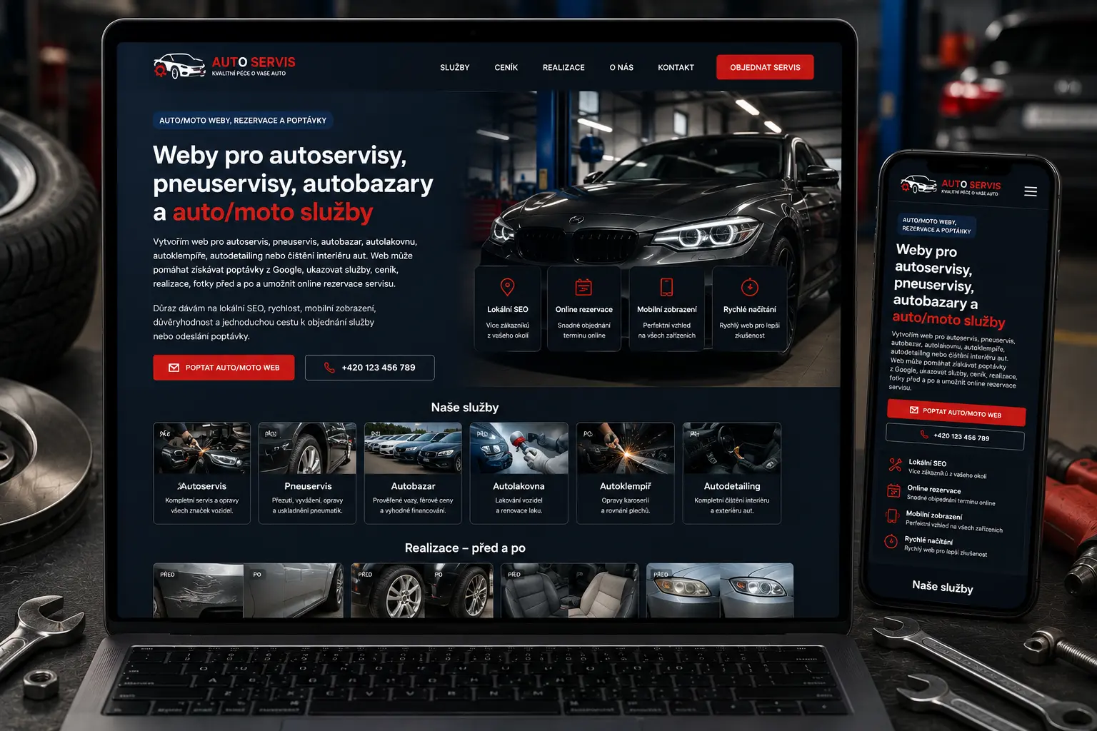 Weby pro autoservisy